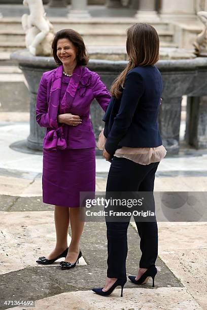 Princess Madeleine of Sweden and Queen Silvia of Sweden attend the seminar 'Trafficking with a Special Focus on Children' at the Pontifical Academy...