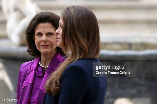 Princess Madeleine of Sweden and Queen Silvia of Sweden attend the seminar 'Trafficking with a Special Focus on Children' at the Pontifical Academy...