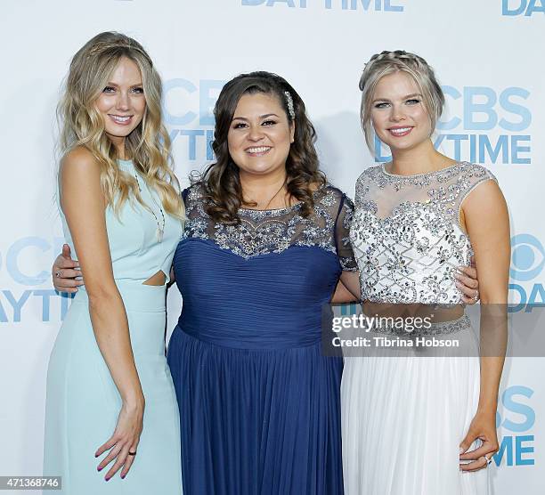 Melissa Ordway, Angelica McDaniel and Kelli Goss attend the CBS Daytime Emmy after party at Hollywood Athletic Club on April 26, 2015 in Hollywood,...