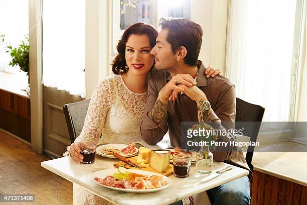 Actress Debi Mazar and chef Gabriele Corcos are photographed for Cheese Connoisseur on October 27, 2014 in New York City.