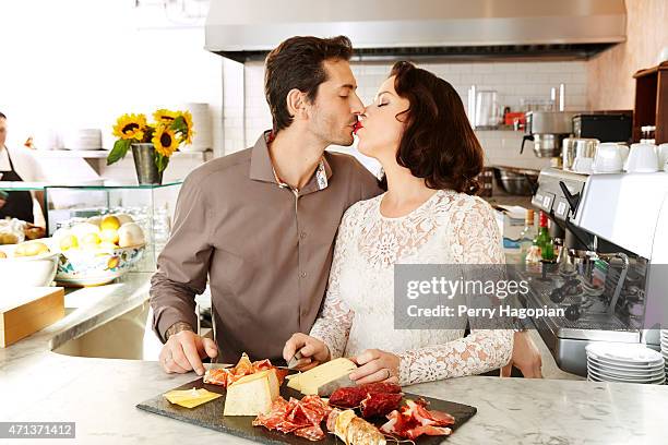 Actress Debi Mazar and chef Gabriele Corcos are photographed for Cheese Connoisseur on October 27, 2014 in New York City.