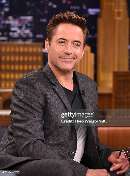 Robert Downey Jr. Visits "The Tonight Show Starring Jimmy Fallon" at Rockefeller Center on April 27, 2015 in New York City.