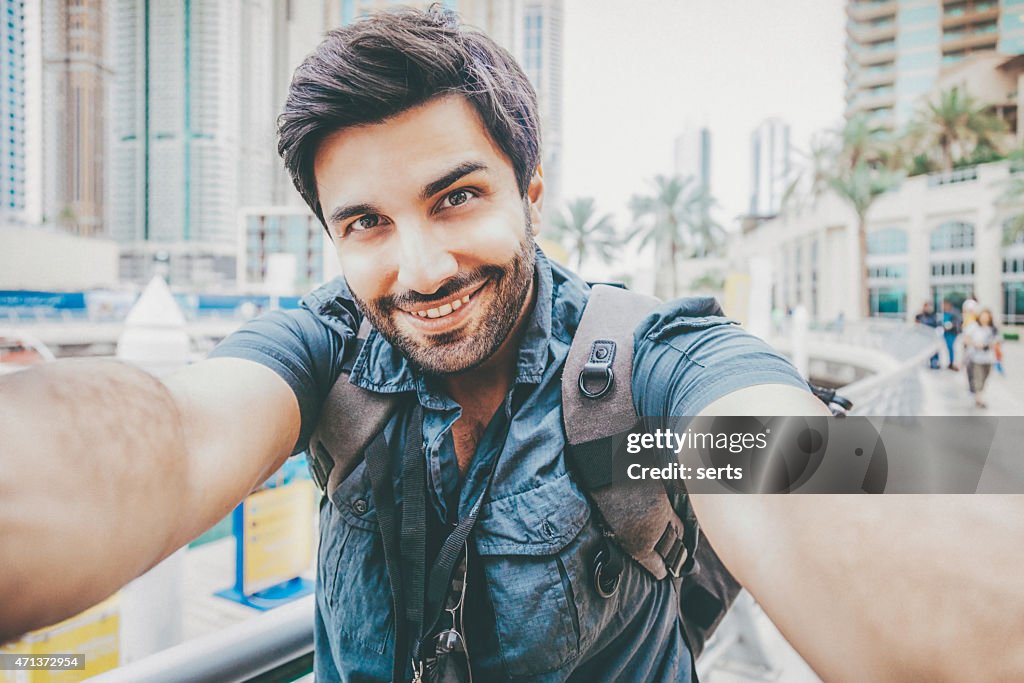 Young man taking a selfie