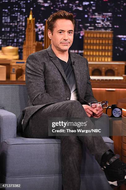 Robert Downey Jr. Visits "The Tonight Show Starring Jimmy Fallon" at Rockefeller Center on April 27, 2015 in New York City.