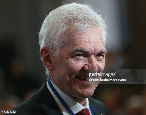 Russian billionaire and businessman Gennady Timchenko attends a meeting of the Russian Geographical Society's Board of Trustees on April 27, 2015 in...