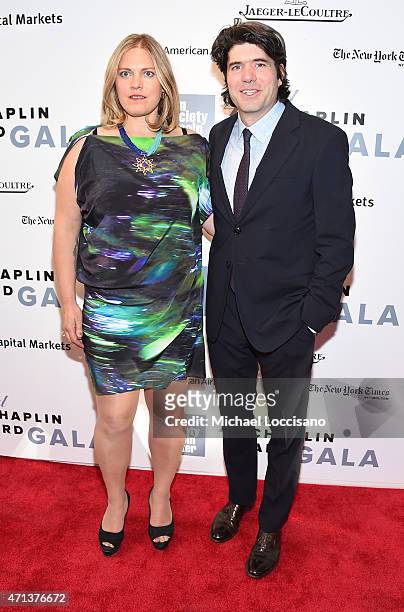 Mary Cameron Goodyear and screenwriter J.C. Chandor attends the 42nd Chaplin Award Gala at Alice Tully Hall, Lincoln Center on April 27, 2015 in New...