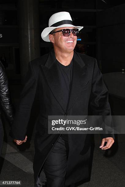 Luis Miguel is seen at LAX on April 27, 2015 in Los Angeles, California.