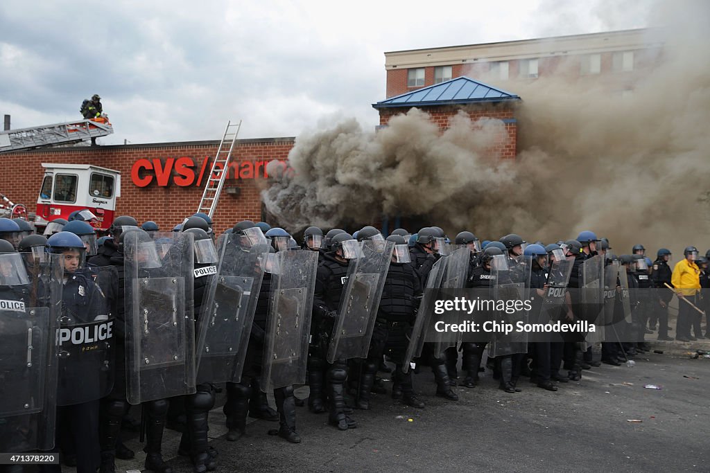 Protests in Baltimore After Funeral Held For Baltimore Man Who Died While In Police Custody