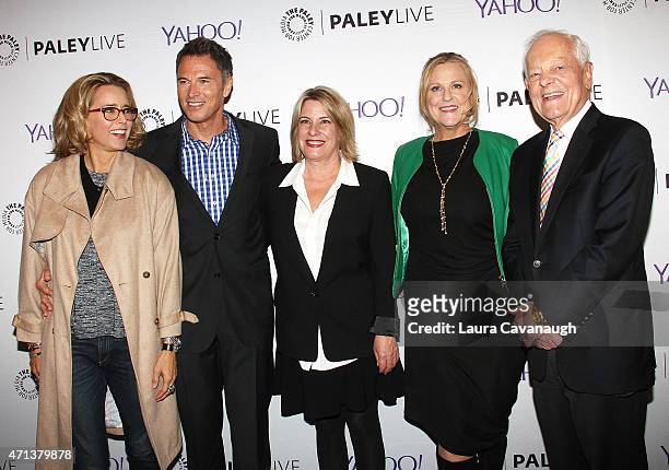 Tea Leoni, Tim Daly, Barbara Hall, Lori McCreary and Bob Schieffer attend The Paley Center For Media Presents An Evening With "Madame Secretary" at...
