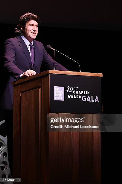 Chandor speaks onstage at the 42nd Chaplin Award Gala at Alice Tully Hall, Lincoln Center on April 27, 2015 in New York City.