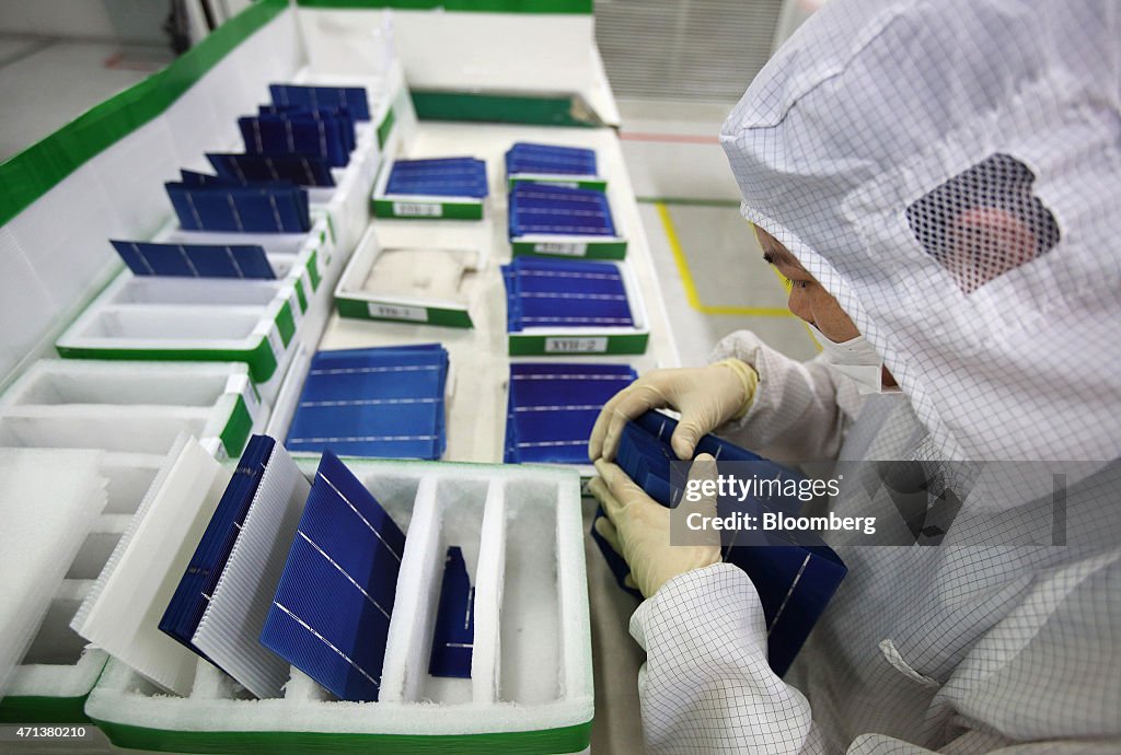 Solar Cell Production Inside A Trina Solar Ltd. Photovoltaics Plant