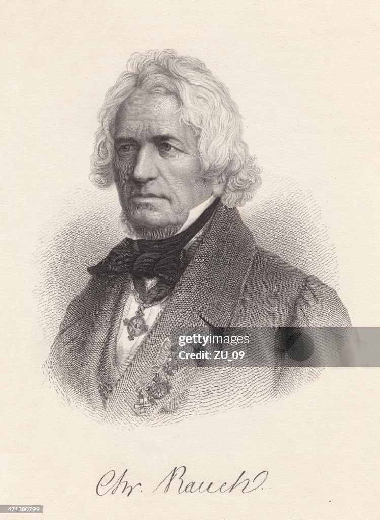 Christian Daniel Rauch (1777-1857), German sculptor, steel engraving, published 1872