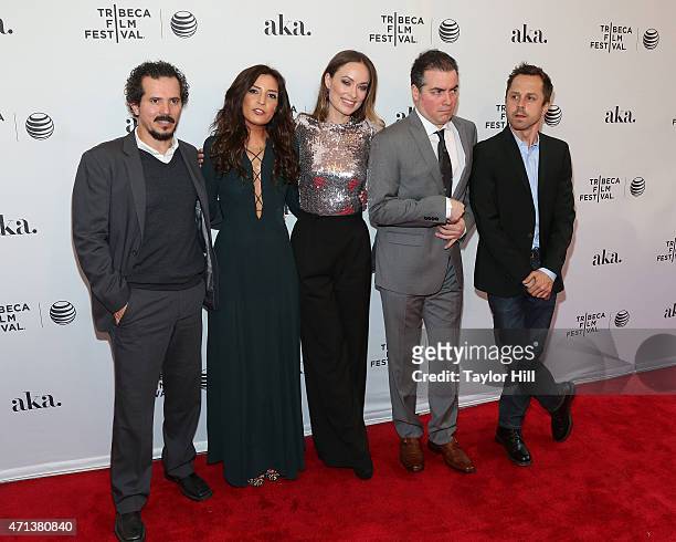 John Leguizamo, Reed Morano, Olivia Wilde, Kevin Corrigan, and Giovanni Ribisi attend the world premiere of 'Meadowland' during 2015 Tribeca Film...
