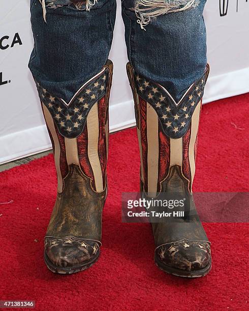 Actress Roseanne Barr, accessory detail, attends the world premiere of "Roseanne for President!" during the 2015 Tribeca Film Festival at SVA Theatre...