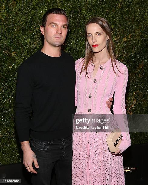 Maxwell Snow and Vanessa Traina attend the 2015 Tribeca Film Festival Chanel Artists' Dinner at Balthazar on April 20, 2015 in New York City.