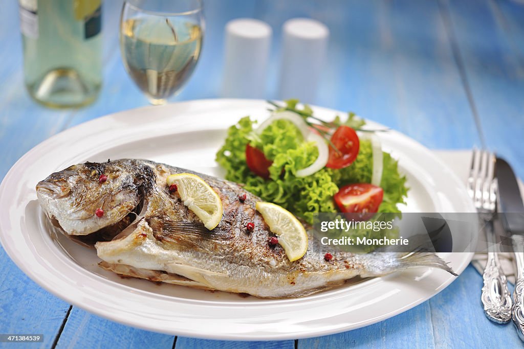 Grilled sea bream