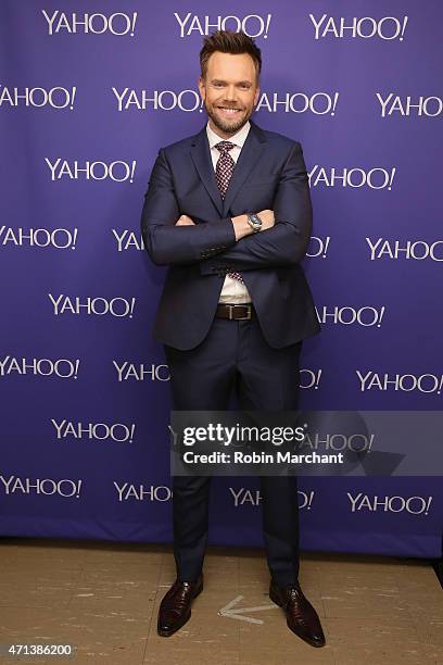 Comedian Joel McHale attends the 2015 Yahoo Digital Content NewFronts at Avery Fisher Hall on April 27, 2015 in New York City.