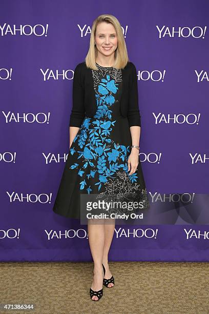 Yahoo CEO Marissa Mayer attends the 2015 Yahoo Digital Content NewFronts at Avery Fisher Hall on April 27, 2015 in New York City.
