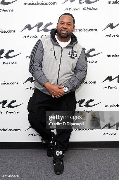 Rapper Raekwon attends a listening party for his album 'Fly International Luxurious Art' at Music Choice on April 27, 2015 in New York City.