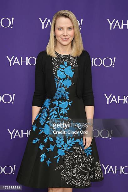 Yahoo CEO Marissa Mayer attends the 2015 Yahoo Digital Content NewFronts at Avery Fisher Hall on April 27, 2015 in New York City.