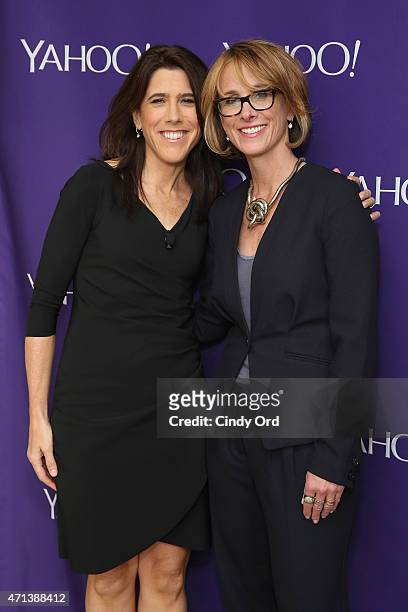 Americas Sales at Yahoo Lisa Utzschneider and SVP, Marketing Partnerships at Yahoo Lisa Licht attend the 2015 Yahoo Digital Content NewFronts at...