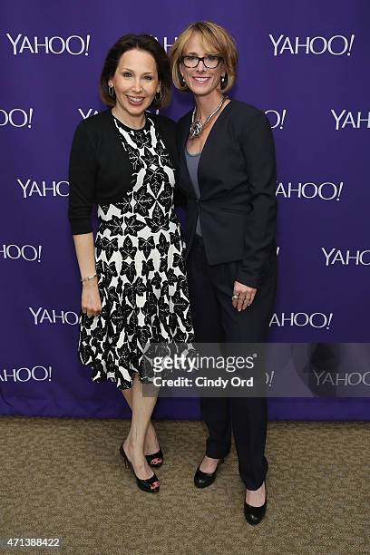 And Head of Media Kathy Savitt and SVP, Marketing Partnerships at Yahoo Lisa Licht attend the 2015 Yahoo Digital Content NewFronts at Avery Fisher...