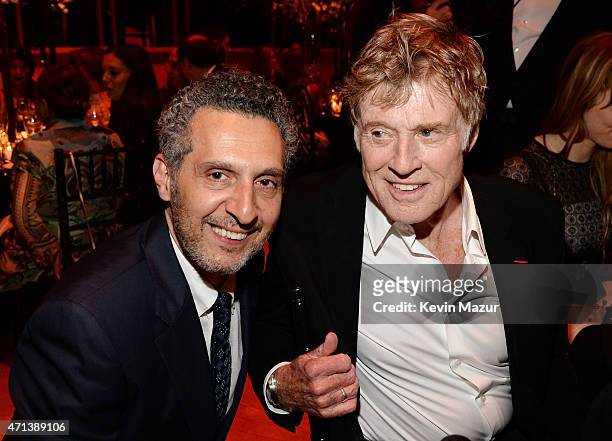 John Turturro and Robert Redford attend the 42nd Chaplin Award Gala at Jazz at Lincoln Center on April 27, 2015 in New York City.