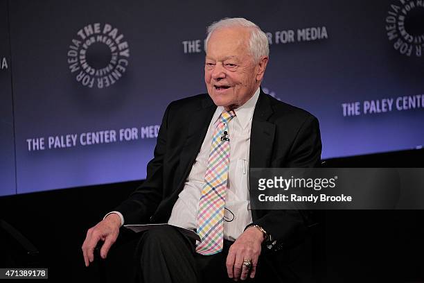 Panel moderator Bob Schieffer onstage during The Paley Center for Media presents an evening with "Madame Secretary" at Paley Center For Media on...
