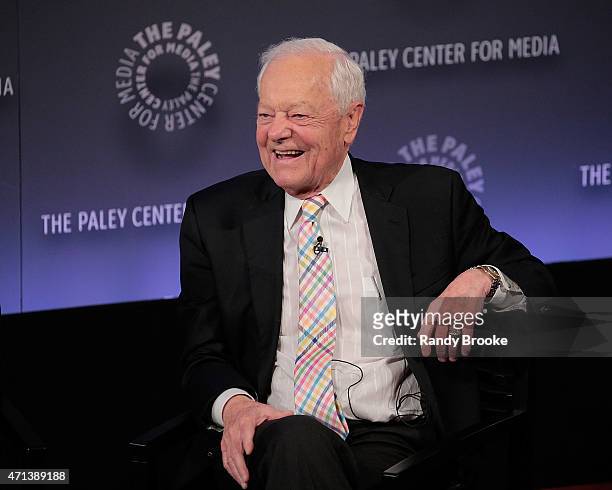 Panel Moderator from CBS News Bob Schieffer speaks during The Paley Center for Media presents an evening with "Madame Secretary" at Paley Center For...