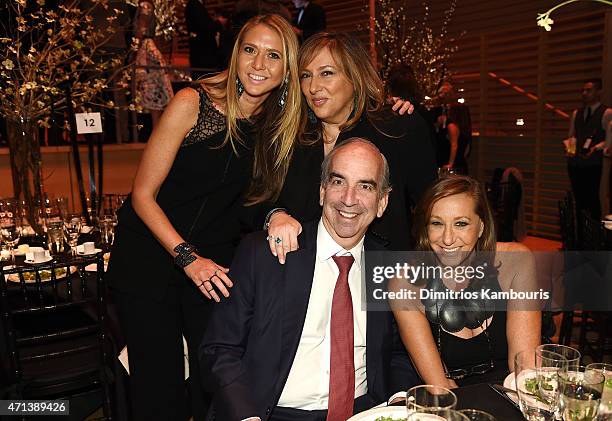 Ofira Sandberg, Lorraine Schwartz, John Hess and Donna Karan attend the 42nd Chaplin Award Gala at Jazz at Lincoln Center on April 27, 2015 in New...