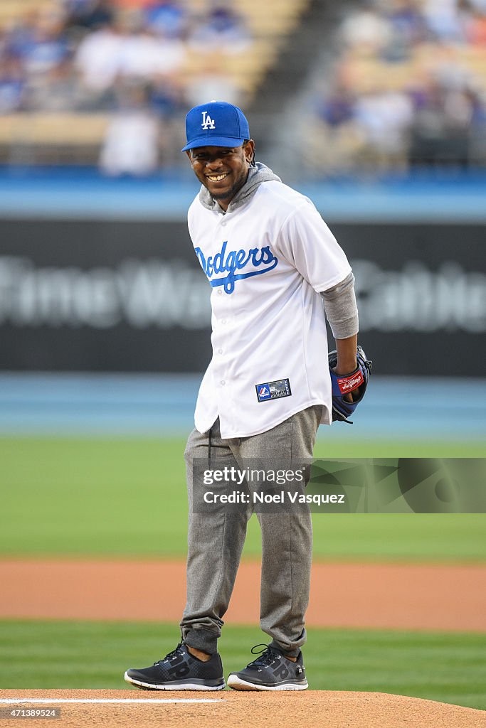 Celebrities At The Los Angeles Dodgers Game