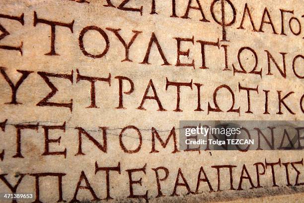Early Latin Inscriptions Ancient Latin Alphabet Photos and Premium High Res Pictures - Getty Images