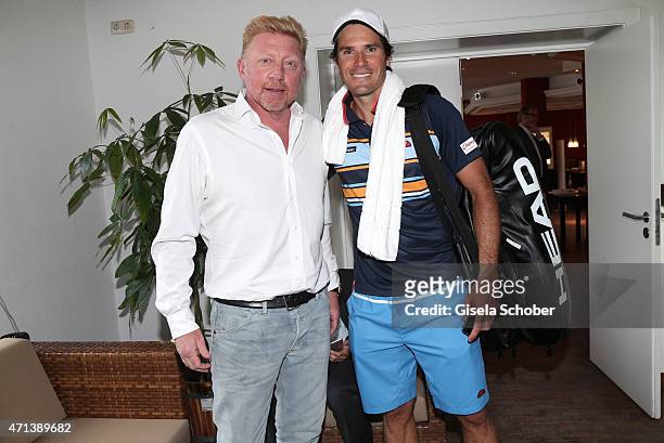 Boris Becker, Tommy Haas during the '100 Jahre Internationale Tennismeisterschaften von Bayern' Gala Evening on April 27, 2015 in Munich, Germany.