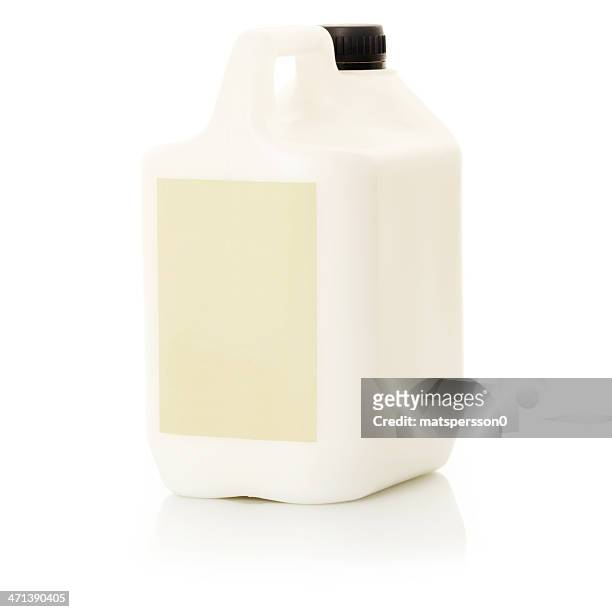plastic one gallon container with empty label - gallon stock pictures, royalty-free photos & images