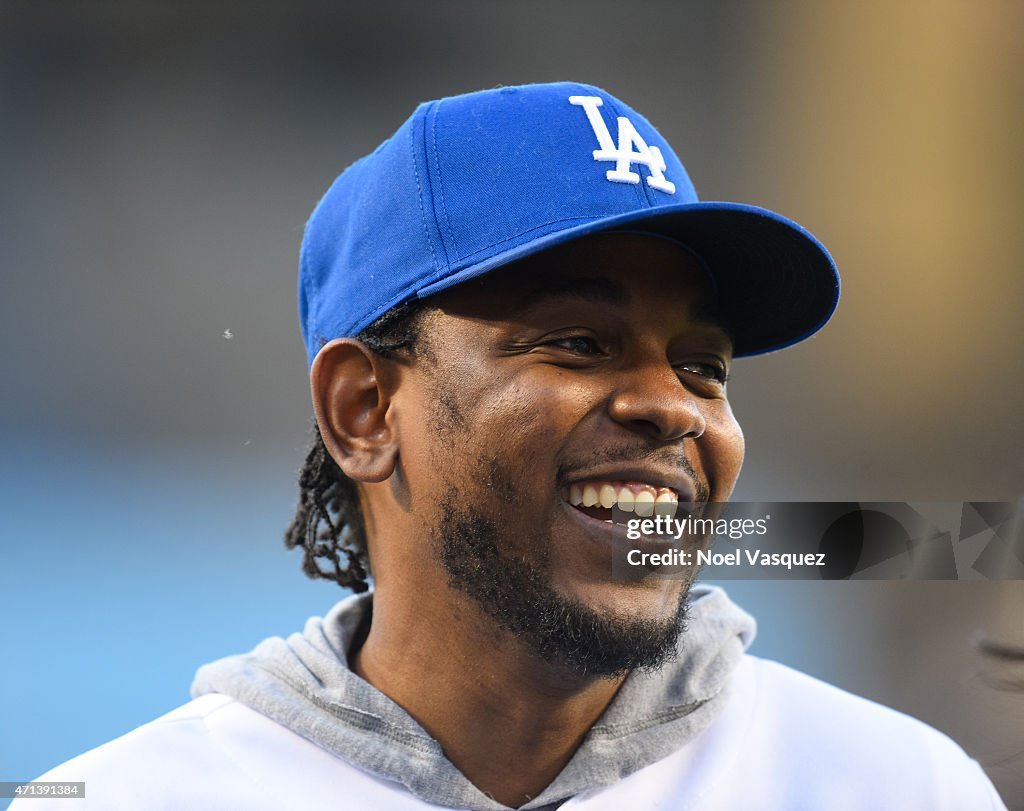 Celebrities At The Los Angeles Dodgers Game