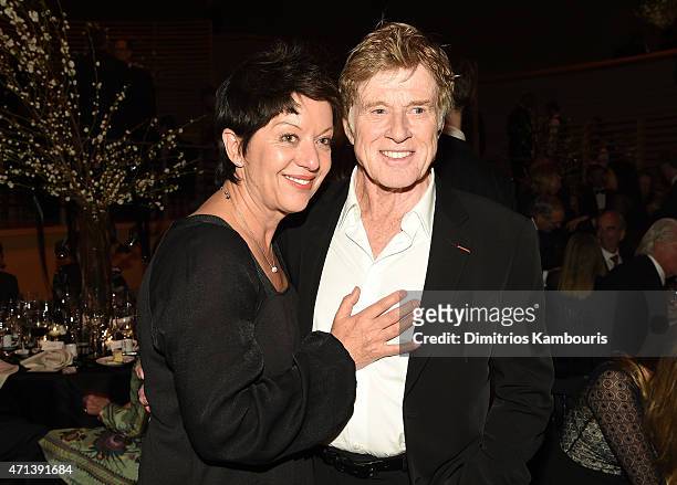 Honoree Robert Redford and wife Sibylle Szaggars attend the 42nd Chaplin Award Gala at Jazz at Lincoln Center on April 27, 2015 in New York City.