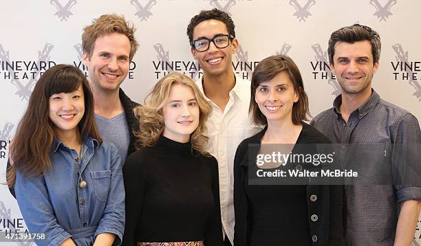 Jennifer Kim, Ryan Spahn, Catherine Combs, Kyle Beltran, Jeanine Serralles and Michael Crane during the photo call for the Vineyard Theatre...
