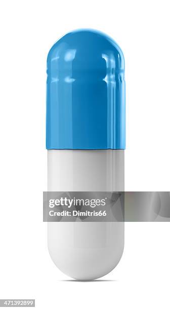 blue capsule - antibiotics stock pictures, royalty-free photos & images