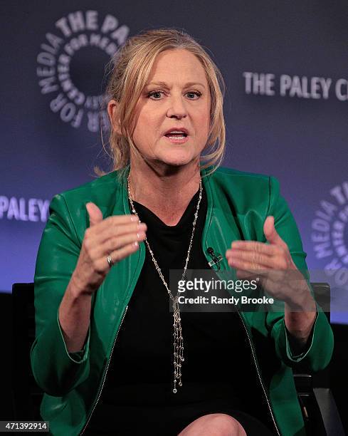 Exectutive producer Lori McCreary speaks during The Paley Center for Media presents an evening with "Madame Secretary" at Paley Center For Media on...