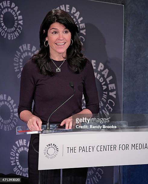 President & CEO of The Paley Center for Media Maureen J. Reidy speaks onstage during The Paley Center for Media presents an evening with "Madame...