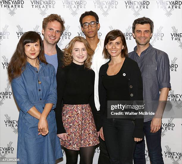 Jennifer Kim, Ryan Spahn, Catherine Combs, Kyle Beltran, Jeanine Serralles, and Michael Crane during the Photo Call for the Vineyard Theatre...