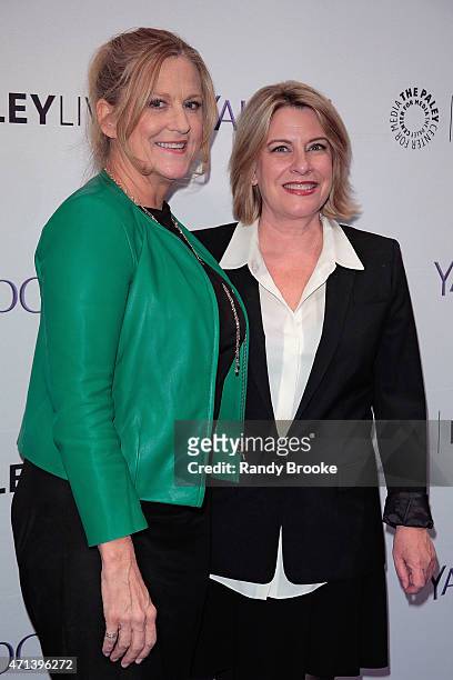 Exectutive producer Lori McCreary and creator/writer Barbara Hall attend The Paley Center for Media presents an evening with "Madame Secretary" at...