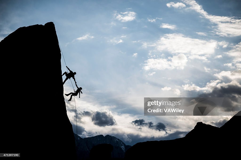 Dramatic rock climbing