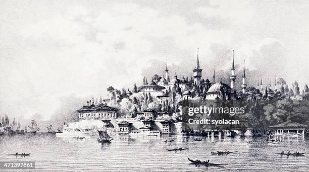topkapi-palast, istanbul - osmanisches reich stock-grafiken, -clipart, -cartoons und -symbole