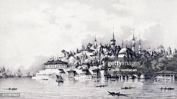 topkapi palace, istanbul - ottoman empire stock illustrations