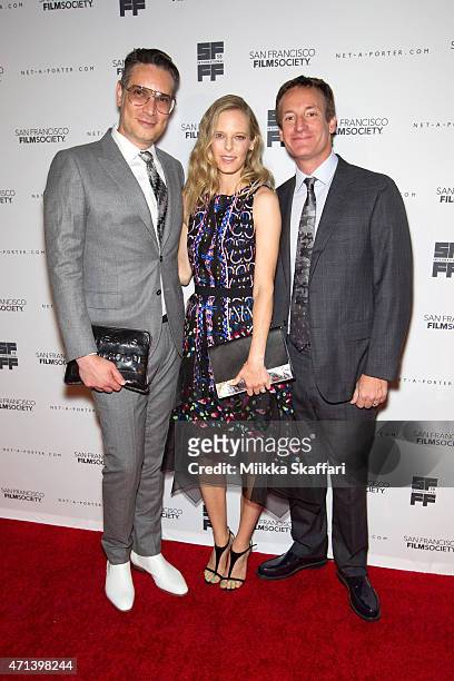 Cameron Silver, Katie Traina and Todd Traina arrive at the Film Society Awards night at 58th San Francisco International Film Festival at The Armory...