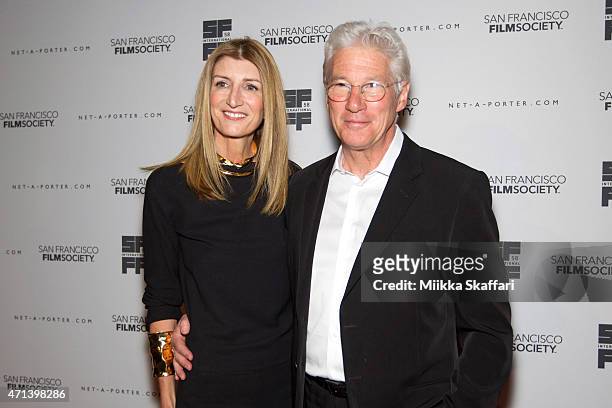 Sarah Rutson and actor Richard Gere arrive at the Film Society Awards night at 58th San Francisco International Film Festival at The Armory on April...