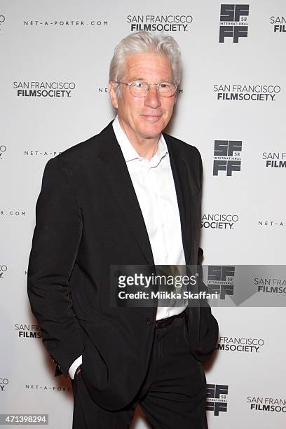 Actor Richard Gere arrives at the Film Society Awards night at 58th San Francisco International Film Festival at The Armory on April 27, 2015 in San...