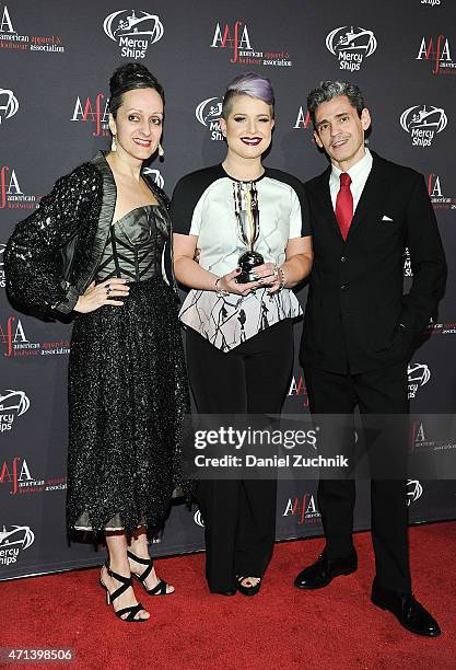 Isabel Toledo, Kelly Osbourne and Ruben Toledo attend the AAFA American Image Awards at 583 Park Avenue on April 27, 2015 in New York City.