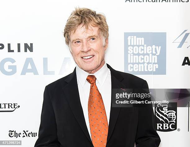 Honoree Robert Redford attends the 42nd Chaplin Award Gala at Alice Tully Hall, Lincoln Center on April 27, 2015 in New York City.